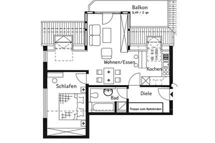 Schöne 2,5 Zimmerwohnung mit Dachterrasse und Fernblick - Maintal