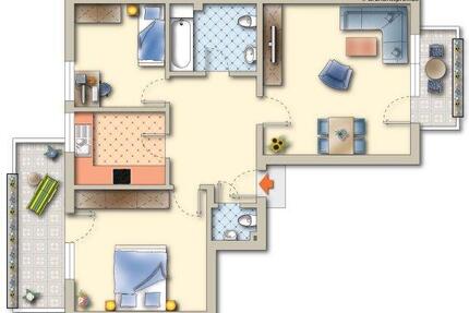 Erstbezug nach Sanierung: 3-Zimmer-Wohnung - Einziehen & Wohlfühl - Koblenz Horchheim