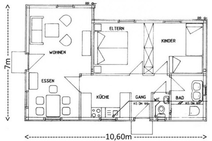Häuschen mit Garten. 67 m2 Wohnfläche zu vermieten - Postmünster