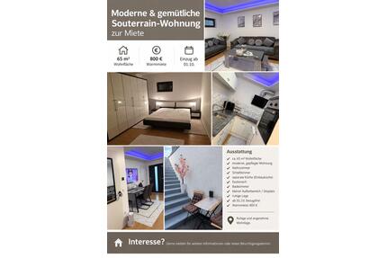 Moderne & gemütliche Souterrain-Wohnung zu vermieten - Heimsheim