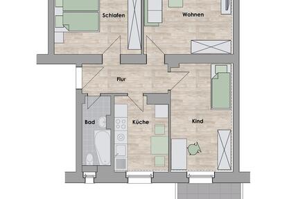 Helle 3-Zimmer-Wohnung im Hochparterre – saniert und mit Balkon - Halle (Saale) Damaschkestraße