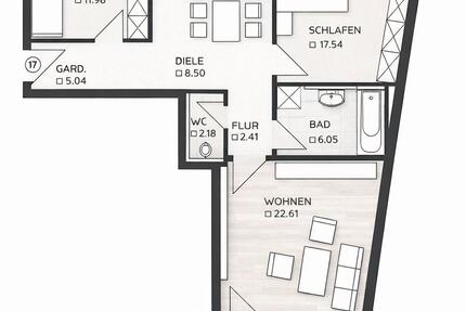 Kernsanierte 3,5 Zimmer Wohnung mit Loggia und Tiefgarage - Landshut