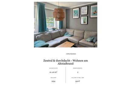 2 Zimmer Wohnung mit Balkon Bielefeld Innenstadt