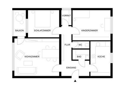 Privatverkauf einer 3-Zimmer Wohnung im 2. OG in Ludwigsburg