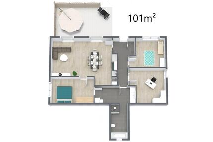 101qm-Wohnung, 4ZKB, Einbauküche Badewanne - Ralingen