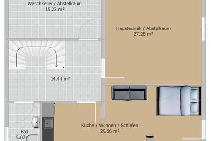 All-Inclusive 1-Zimmer-Wohnung mit Möbel Internet Garten Südlage - Bogen