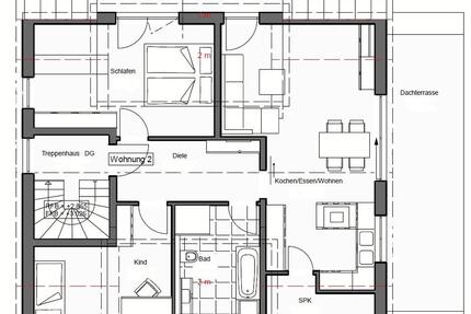 3ZKB Penthouse | Top Neubau | 2 Dachterrassen | Grünblick | 104qm - Dettenhausen