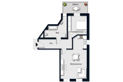 Mieter für die Charmante 2 Zimmer Wohnung mit Balkon + EBK - Limbach-Oberfrohna