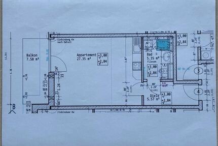 Möbliertes 1-Zimmer-Apartment Wohnung, TG, Balkon, Einbauküche - Markt Schwaben