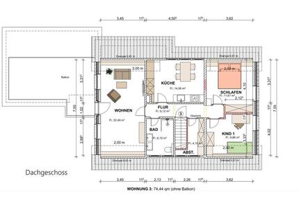3 ZKB Obergeschosswohnung - 675,00&nbsp;EUR Kaltmiete, ca.&nbsp; 75,00&nbsp;m&sup2; in Menslage (PLZ: 49637)