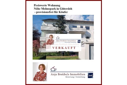 Preiswerte Wohnung Nähe Mohnspark in Gütersloh - provisionsfrei für Käufer