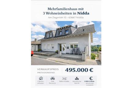 Mehrfamilienhaus mit 3 Wohneinheiten in Nidda – Provisionsfrei