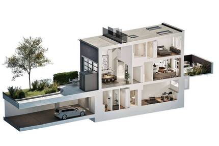 Galeriehaus mit Atriumterrasse und direktem Zugang zu Ihrem PKW in der TG_Nr.61 - Augsburg Innenstadt