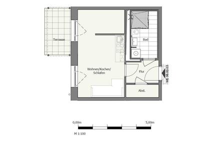 Neubau Erstbezug 1-Zimmer-Wohnung mit Einbauküche und Terrasse im EG - Berlin Treptow-Köpenick