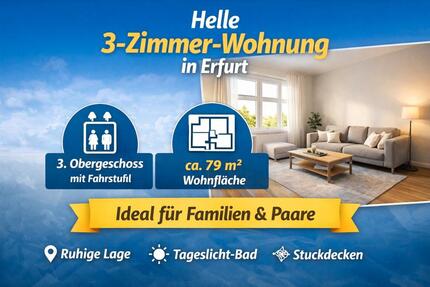Helle große 3 Zimmer-Wohnung in ruhiger Lage - Erfurt