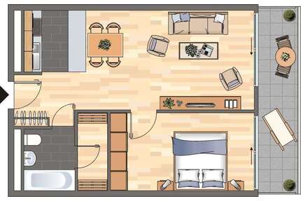 Wohnung zum Mieten in Ludwigshafen am Rhein 492,00 € 52.06 m²