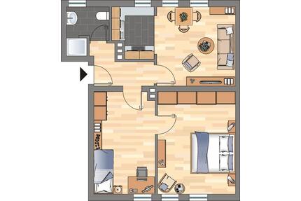Gut geschnittene 2-Zimmer-Wohnung in Wilhelmshaven Fedderwardergroden