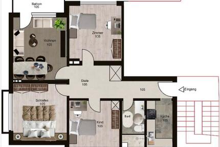 Erstbezug nach Kernsanierung 4 Zimmer Wohnung ab 1.7.26 - Velbert Velbert-Mitte