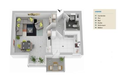 1-Zimmer-Wohnung mit Balkon & Einbauküche in Berlin-Karlshorst