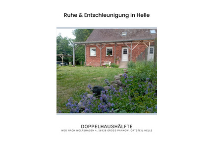 Doppelhaushälfte Nähe Pritzwalk zu vermieten: Ruhe-Oase in Helle