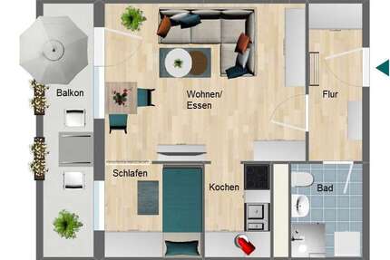 Wohnung zum Mieten in Zeulenroda-Triebes 245,00 € 37.76 m²