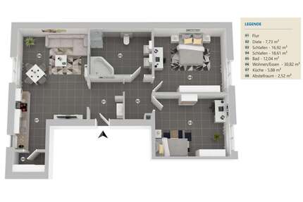 Wohnung zum Mieten in kaiserslautern 820,00 € 88 m²