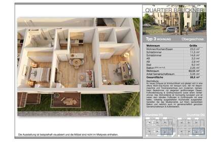 Wohnung zum Mieten in Ludwigshafen Am Rhein 1.369,60 € 63.2 m²