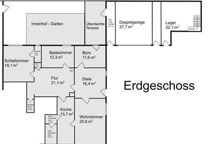 Fachwerkwohnung Bad Essen EG mit Innenhof, sofort frei - Bad Salzuflen