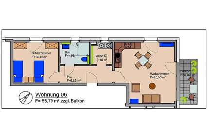 Wohnung zum Mieten in Dortmund 1.176,20 € 58.81 m²