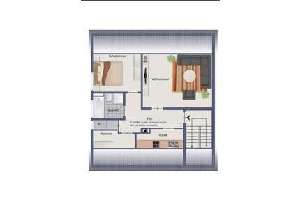 Wohnung mit zwei Zimmern und Einbauküche in Pforzheim