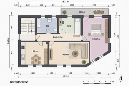 Altstadt 3-Zimmer-Wohnung 80 m² mit großem Balkon und Garage - Nabburg