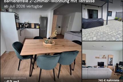 Barrierefreie 2-Zimmer-Wohnung mit Terasse in Eggelstetten - Oberndorf am Lech