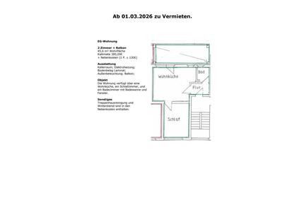 EG-Wohnung ab Sofort zu Vermieten - Bochum Eppendorf
