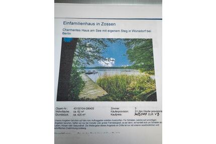 Kleines Einfamilienhaus - 205.000,00&nbsp;EUR Kaufpreis, ca.&nbsp; 62,00&nbsp;m&sup2; in Zossen (PLZ: 15806)