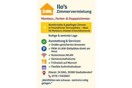 Ilo's Zimmervermietung - 85,00&nbsp;EUR Kaltmiete, in Stadtallendorf (PLZ: 35260)