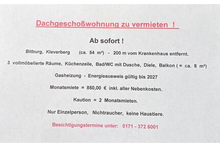 Dachgeschosswohnung Bitburg zu vermieten