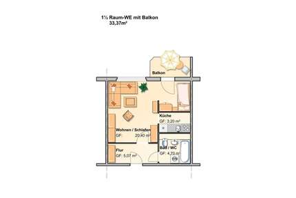 Wohnung zum Mieten in Werdau 200,00 € 33.37 m²