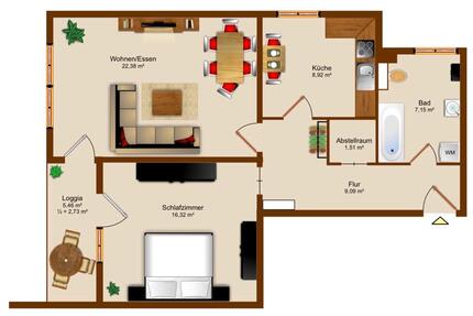 2-Zimmer-Wohnung mit Loggia in Waldkraiburg - Mühldorf am Inn