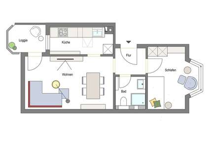 Wohnung zum Mieten in Darmstadt 545,00 € 42 m²