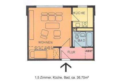 Gut geschnittene 1-Zimmer-Wohnung in Brückenhof - Kassel Nordshausen