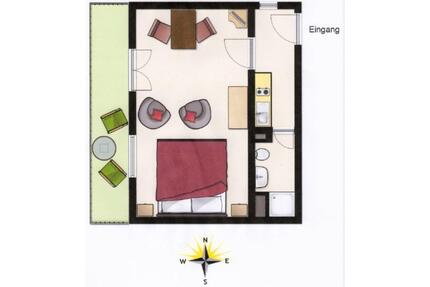 1,5 Zimmer App. in Oberstdorf, herrlicher Bergblick, Warm 560€
