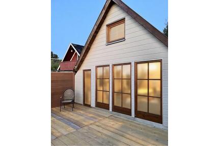 Gartenhaus am Bützower See, Bootshaus, Wochenendhaus mit Balkon