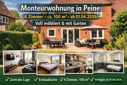 Monteurwohnung zu vermieten, 4 Zimmer, ca. 100 m2 - Peine