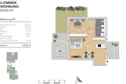 Wohnung zum Kaufen in Karlsbad 345.000,00 € 64.03 m²
