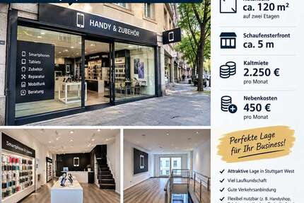 Einzelhandel in Stuttgart - West 2.250,00 € 118.29 m² - Stuttgart - West