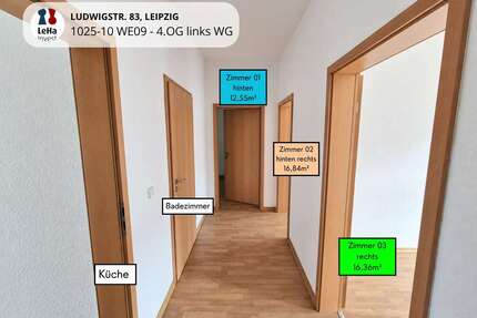 Wohnung zum Mieten in Leipzig 320,00 € 16 m²