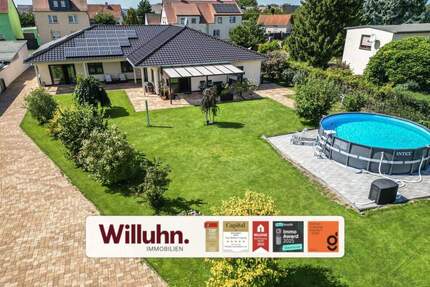 Einzigartiges Einfamilienhaus, ebenerdig | großzügiges Grundstück | Pool | Erdwärme - Löbnitz