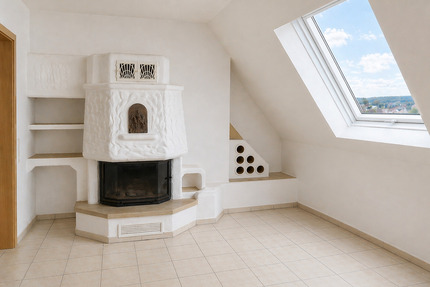 Lichtdurchflutete Dachgeschosswohnung mit Kamin, Loggia und TG-Stellplatz - Pleinfeld