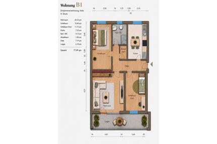 Gepflegte 3-Zimmer-Wohnung mit Balkon und Aufzug in Dietzenbach