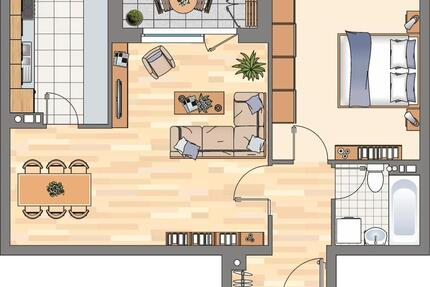 2-Zimmer-Wohnung in Harrislee - 579,00&nbsp;EUR Kaltmiete, ca.&nbsp; 58,55&nbsp;m&sup2; in Harrislee (PLZ: 24955)